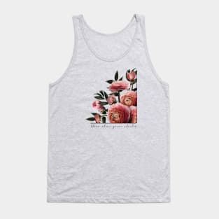Bloom Where You're Planted Bold Pink Floral Tank Top
